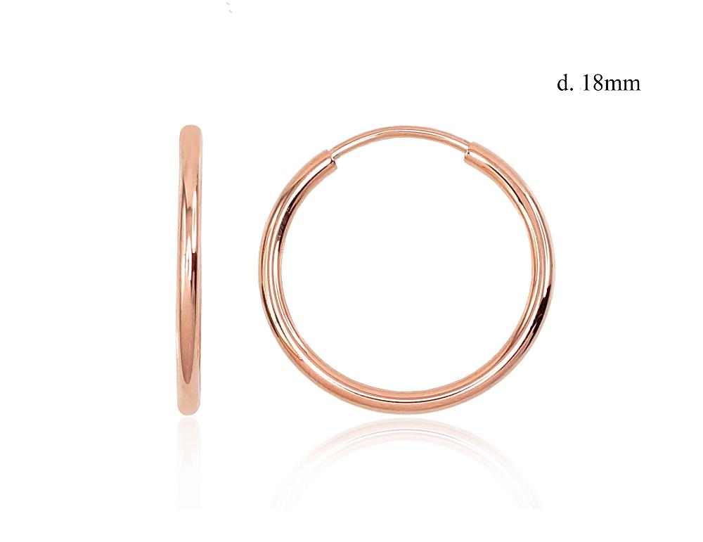 Zelta auskari-riņķīši #1200984(Au-R), Sarkanais Zelts 585°, 0.78 gr. - Rotaslietas Avenique Design