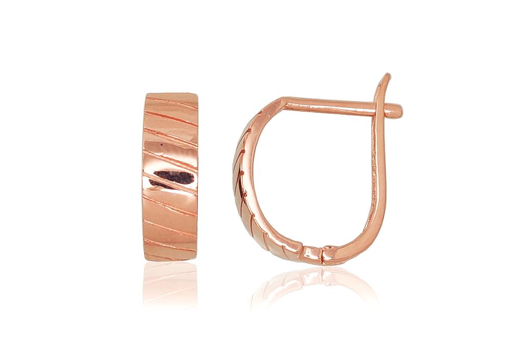 Zelta auskari ar 'angļu' slēdzēju #1201100(Au-R), Sarkanais Zelts 585°, 1.54 gr. - Rotaslietas Avenique Design