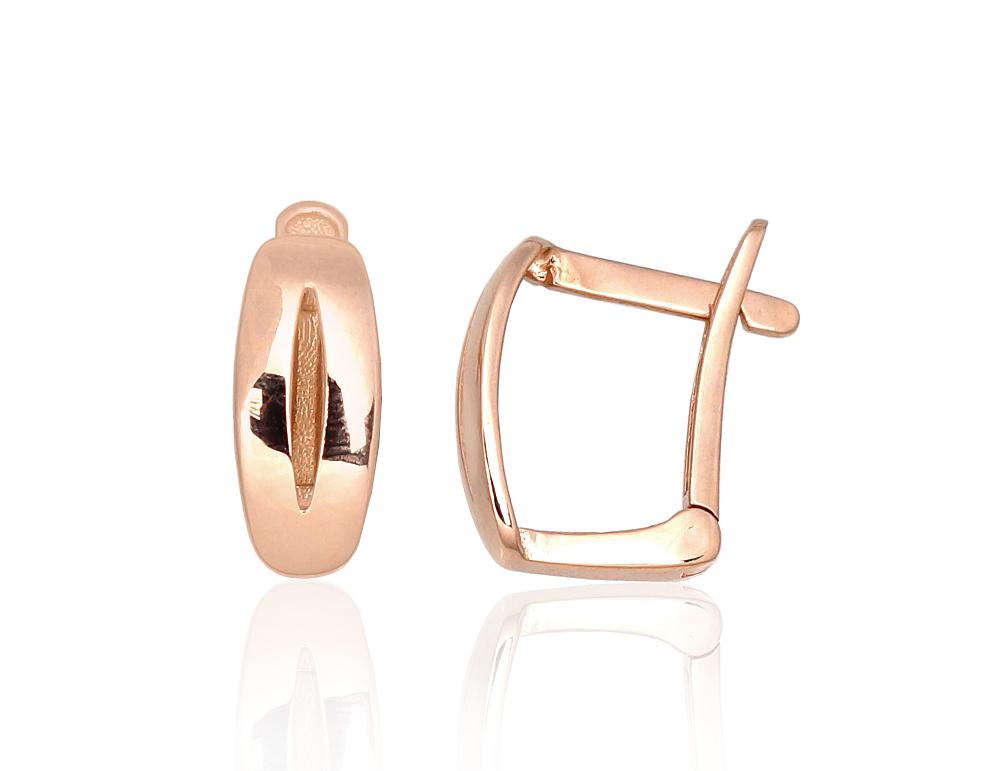 Zelta auskari ar 'angļu' slēdzēju #1201323(Au-R), Sarkanais Zelts 585°, 1.3 gr. - Rotaslietas Avenique Design