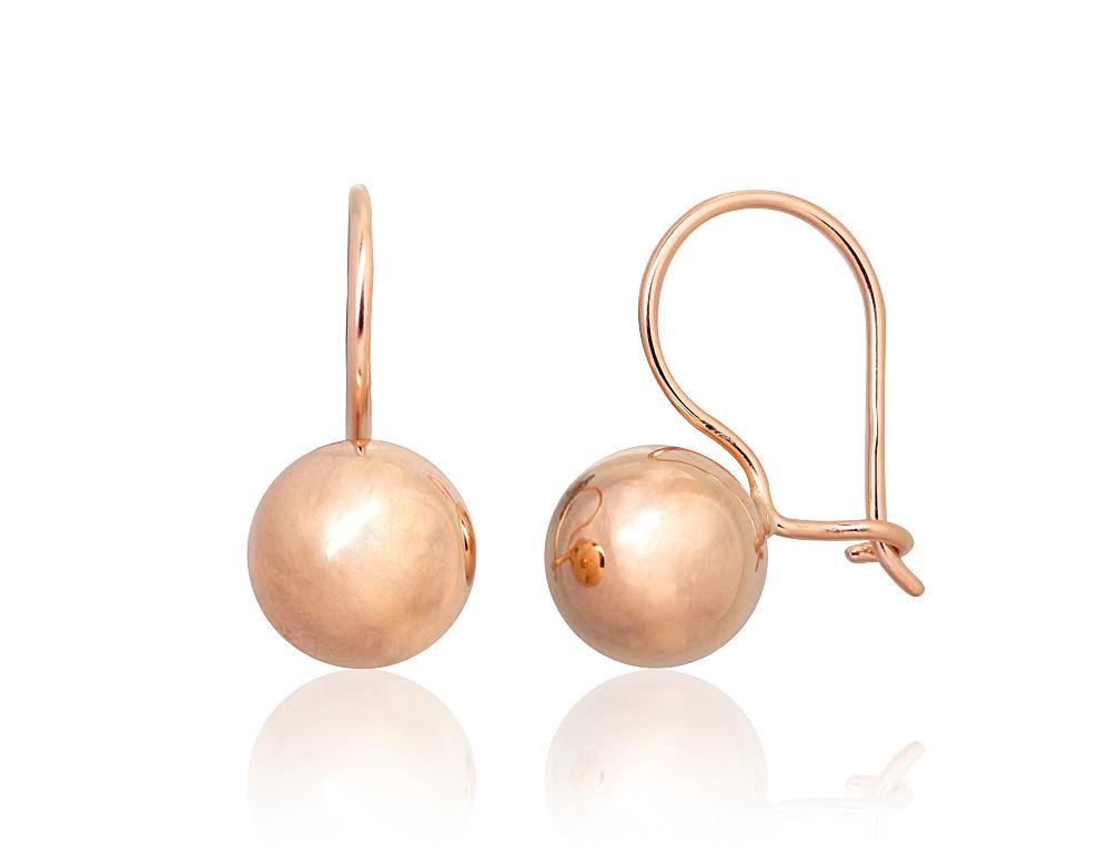 Zelta auskari ar āķīšiem #1201500(Au-R), Sarkanais Zelts 585°, 1.02 gr. - Rotaslietas Avenique Design