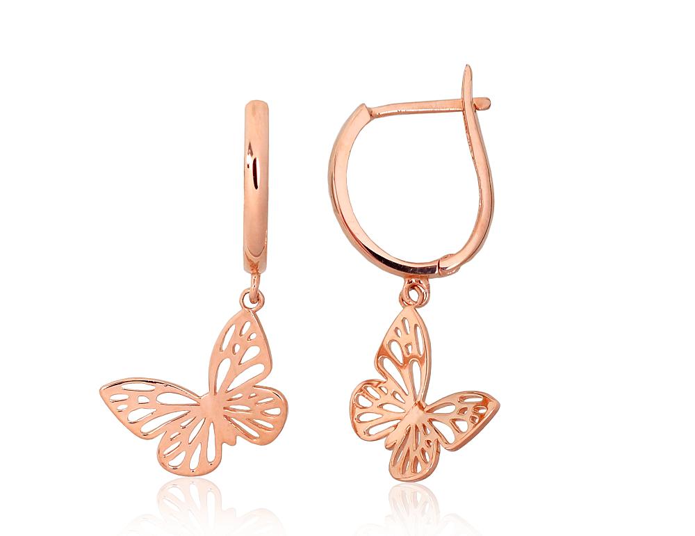 Zelta auskari ar 'angļu' slēdzēju #1201580(Au-R), Sarkanais Zelts 585°, 1.66 gr. - Rotaslietas Avenique Design