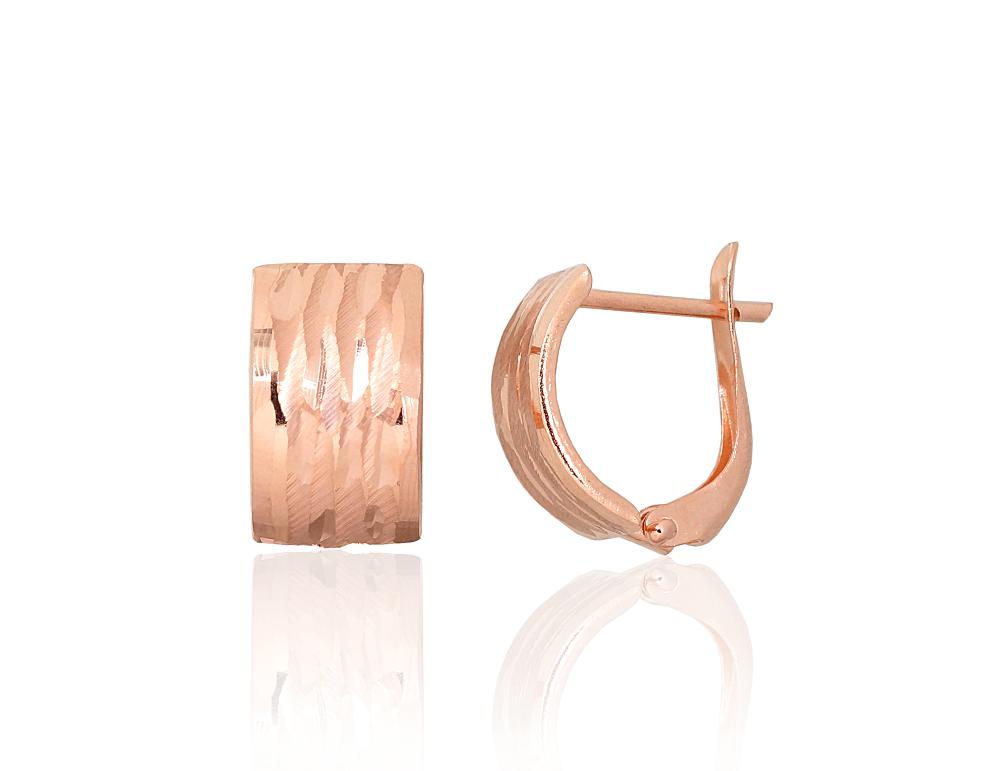 Zelta auskari ar 'angļu' slēdzēju #1201595(Au-R), Sarkanais Zelts 585°, 1.56 gr. - Rotaslietas Avenique Design