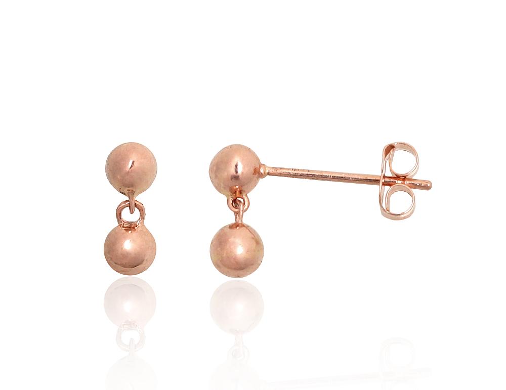 Zelta auskari-puseti #1201675(Au-R), Sarkanais Zelts 585°, 0.56 gr. - Rotaslietas Avenique Design