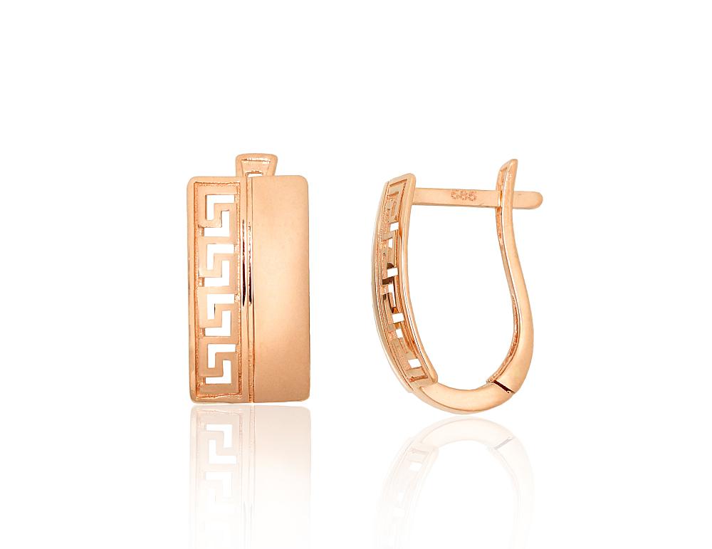 Zelta auskari ar 'angļu' slēdzēju #1201739(Au-R), Sarkanais Zelts 585°, 2.04 gr. - Rotaslietas Avenique Design