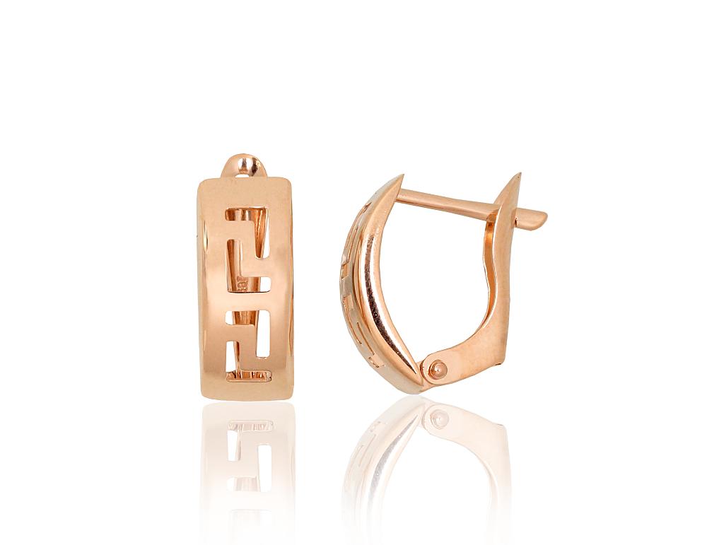 Zelta auskari ar 'angļu' slēdzēju #1201740(Au-R), Sarkanais Zelts 585°, 1.3 gr. - Rotaslietas Avenique Design