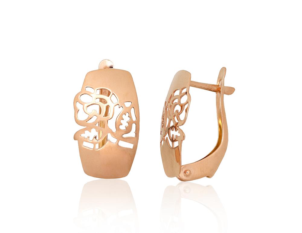 Zelta auskari ar 'angļu' slēdzēju #1201741(Au-R), Sarkanais Zelts 585°, 2.04 gr. - Rotaslietas Avenique Design