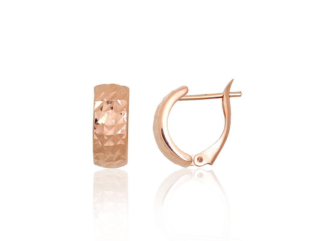 Zelta auskari ar 'angļu' slēdzēju #1201743(Au-R), Sarkanais Zelts 585°, 1.54 gr. - Rotaslietas Avenique Design