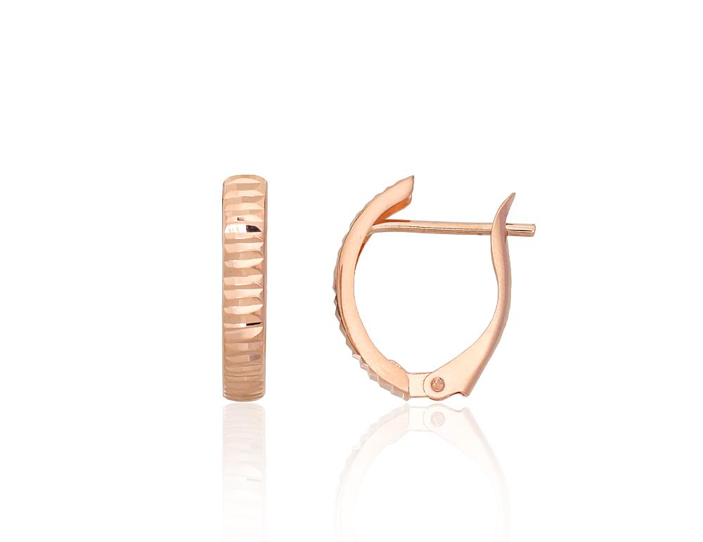 Zelta auskari ar 'angļu' slēdzēju #1201746(Au-R), Sarkanais Zelts 585°, 1.38 gr. - Rotaslietas Avenique Design