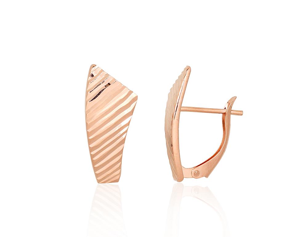 Zelta auskari ar 'angļu' slēdzēju #1201747(Au-R), Sarkanais Zelts 585°, 1.75 gr. - Rotaslietas Avenique Design