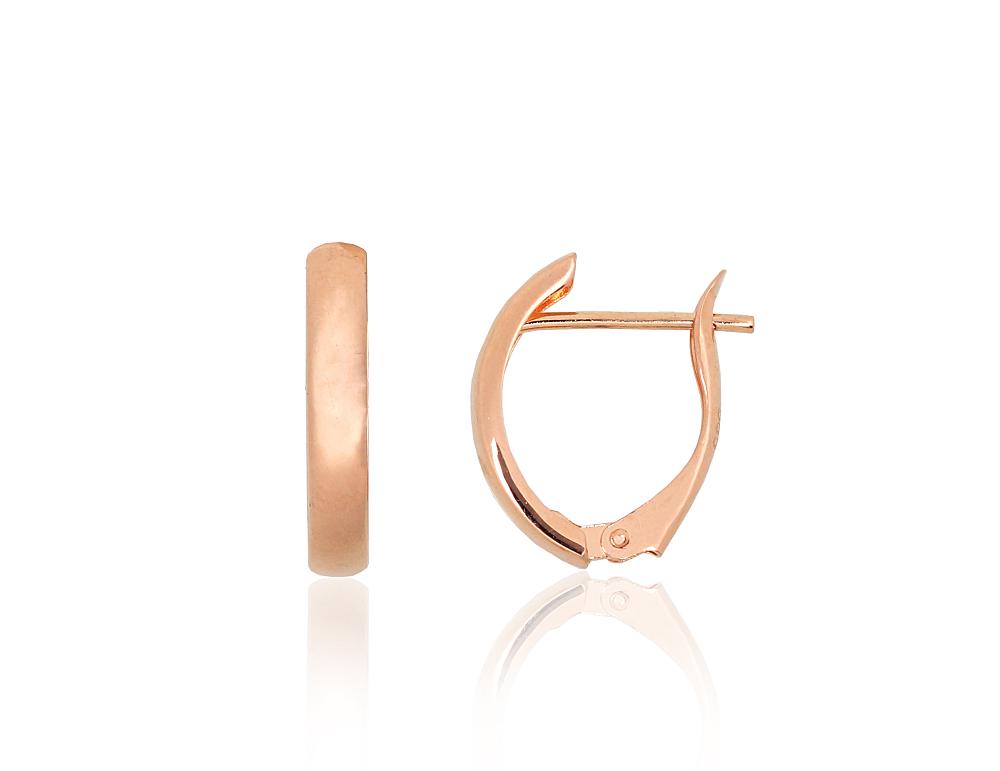 Zelta auskari ar 'angļu' slēdzēju #1201752(Au-R), Sarkanais Zelts 585°, 1.45 gr. - Rotaslietas Avenique Design