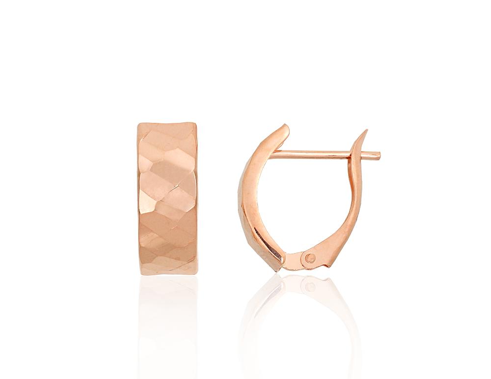 Zelta auskari ar 'angļu' slēdzēju #1201755(Au-R), Sarkanais Zelts 585°, 1.62 gr. - Rotaslietas Avenique Design