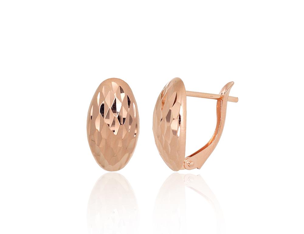 Zelta auskari ar 'angļu' slēdzēju #1201756(Au-R), Sarkanais Zelts 585°, 1.64 gr. - Rotaslietas Avenique Design