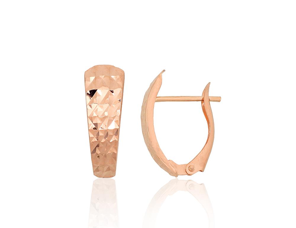 Zelta auskari ar 'angļu' slēdzēju #1201758(Au-R), Sarkanais Zelts 585°, 1.44 gr. - Rotaslietas Avenique Design