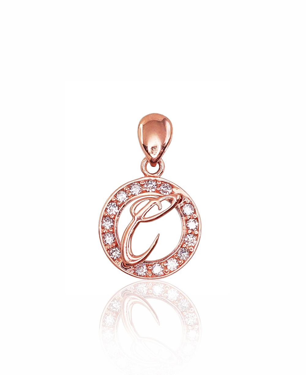 Zelta kulons #1300124(Au-R)_CZ, Sarkanais Zelts 585°, Cirkoni, 0.83 gr. - Rotaslietas Avenique Design