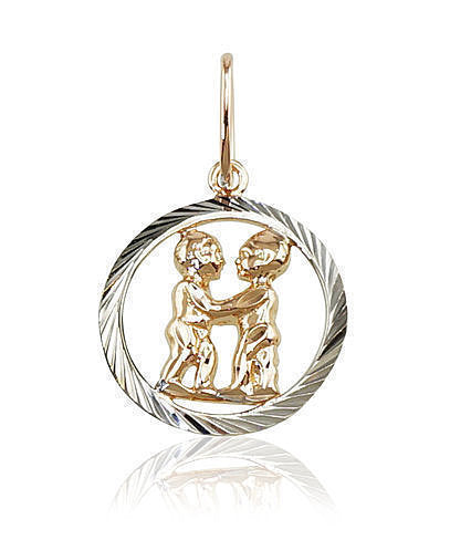 Zelta kulons #1300227(Au-R+PRh-W), Sarkanais Zelts 585°, rodijs (pārklājums), 1.6 gr. - Rotaslietas Avenique Design