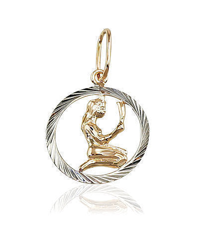 Zelta kulons #1300230(Au-R+PRh-W), Sarkanais Zelts 585°, rodijs (pārklājums), 1.09 gr. - Rotaslietas Avenique Design