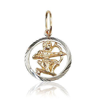 Zelta kulons #1300233(Au-R+PRh-W), Sarkanais Zelts 585°, rodijs (pārklājums), 1.48 gr. - Rotaslietas Avenique Design