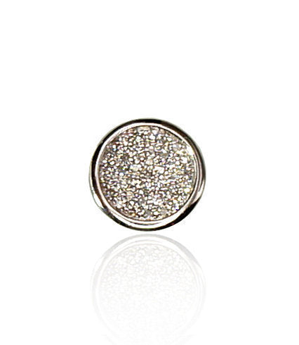 Zelta kulons #1300265(Au-W)_DI, Baltais Zelts 585°, Briljanti (0,093Ct), 1.21 gr. - Rotaslietas Avenique Design