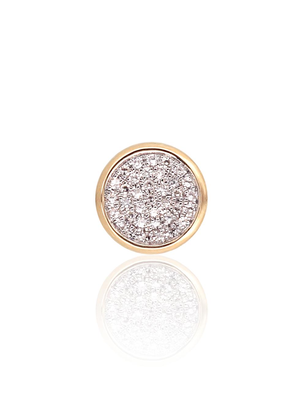 Zelta kulons #1300265(Au-Y+PRh-W)_DI, Dzeltenais Zelts 585°, rodijs (pārklājums), Briljanti (0,096Ct), 1.19 gr. - Rotaslietas Avenique Design