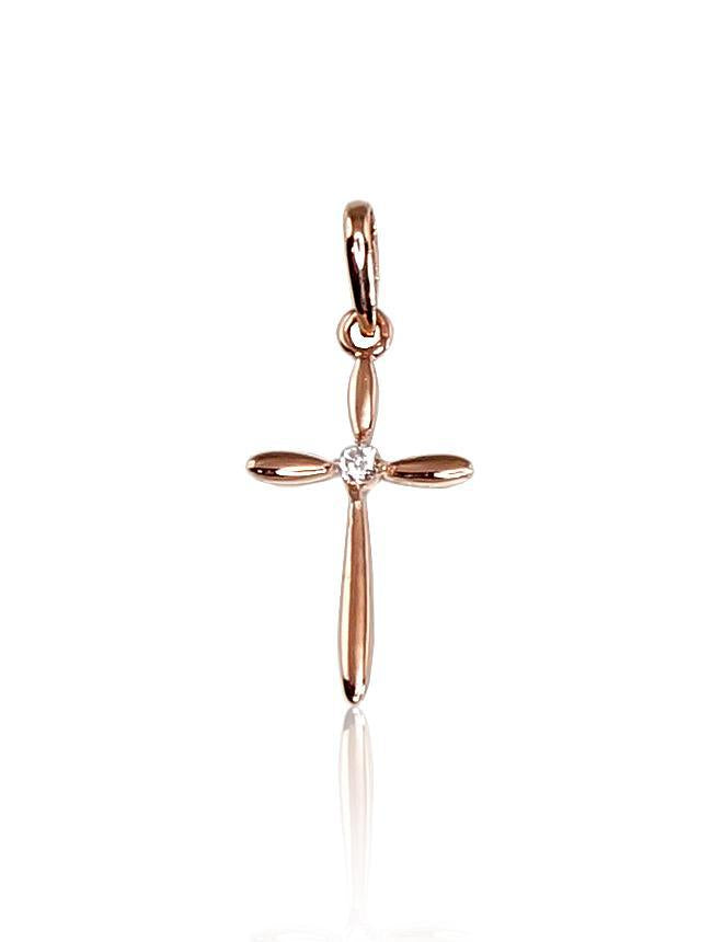 Zelta kulons #1300293(Au-R)_CZ, Sarkanais Zelts 585°, Cirkoni, 0.29 gr. - Rotaslietas Avenique Design