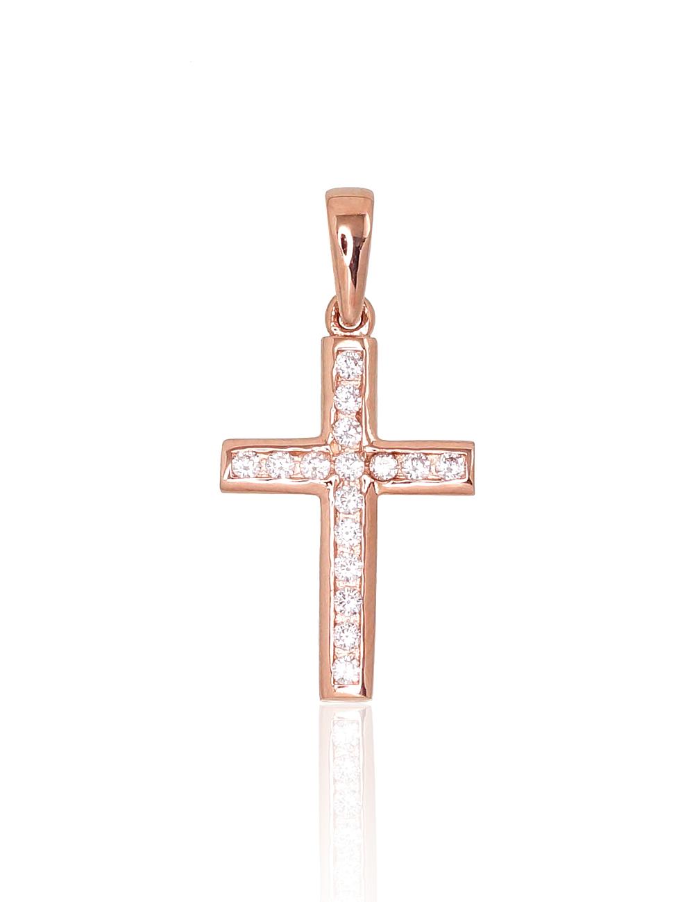 Zelta kulons #1300703(Au-R)_CZ, Sarkanais Zelts 585°, Cirkoni, 1.09 gr. - Rotaslietas Avenique Design