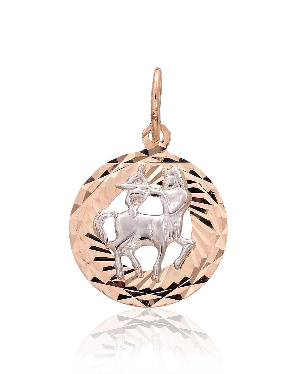 Zelta kulons #1300831(Au-R+Au-W), Sarkanais/Baltais Zelts 585°, 1.06 gr. - Rotaslietas Avenique Design