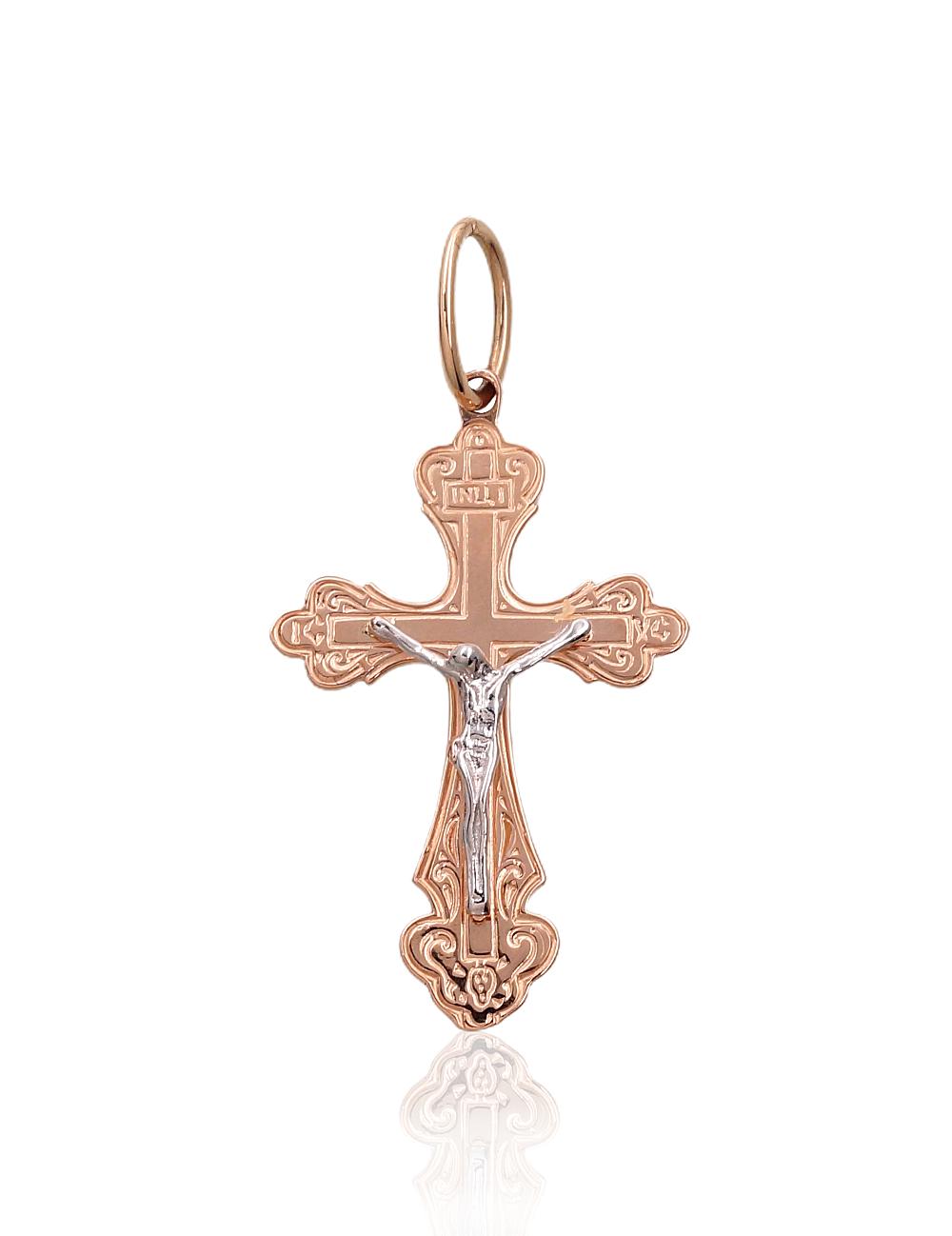 Zelta kulons #1300895(Au-R+PRh-W), Sarkanais Zelts 585°, rodijs (pārklājums), 1.32 gr. - Rotaslietas Avenique Design