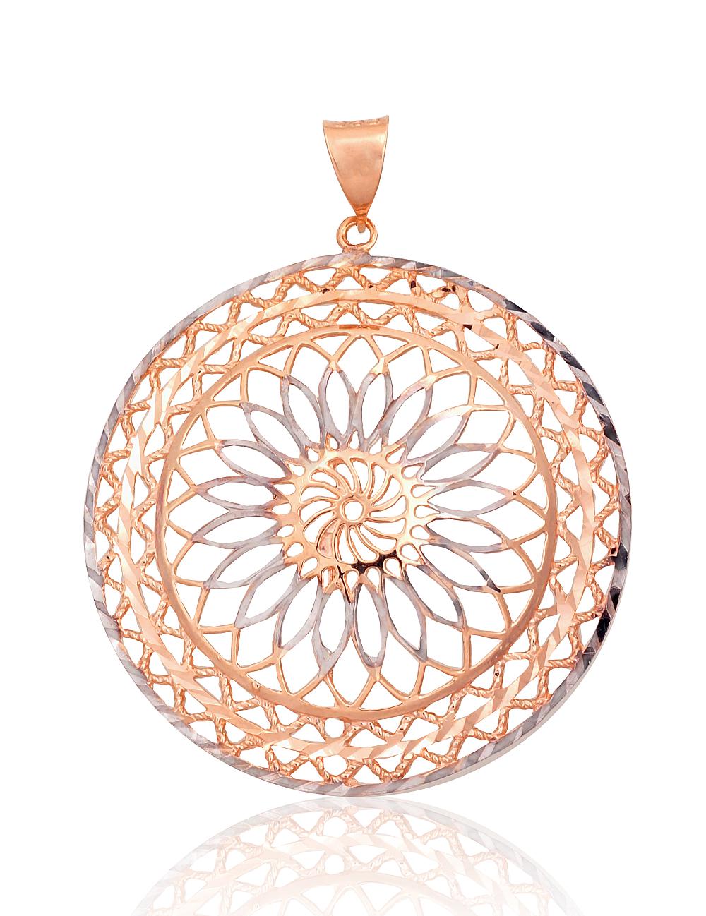 Zelta kulons #1300943(Au-R+PRh-W), Sarkanais Zelts 585°, rodijs (pārklājums), 2.64 gr. - Rotaslietas Avenique Design