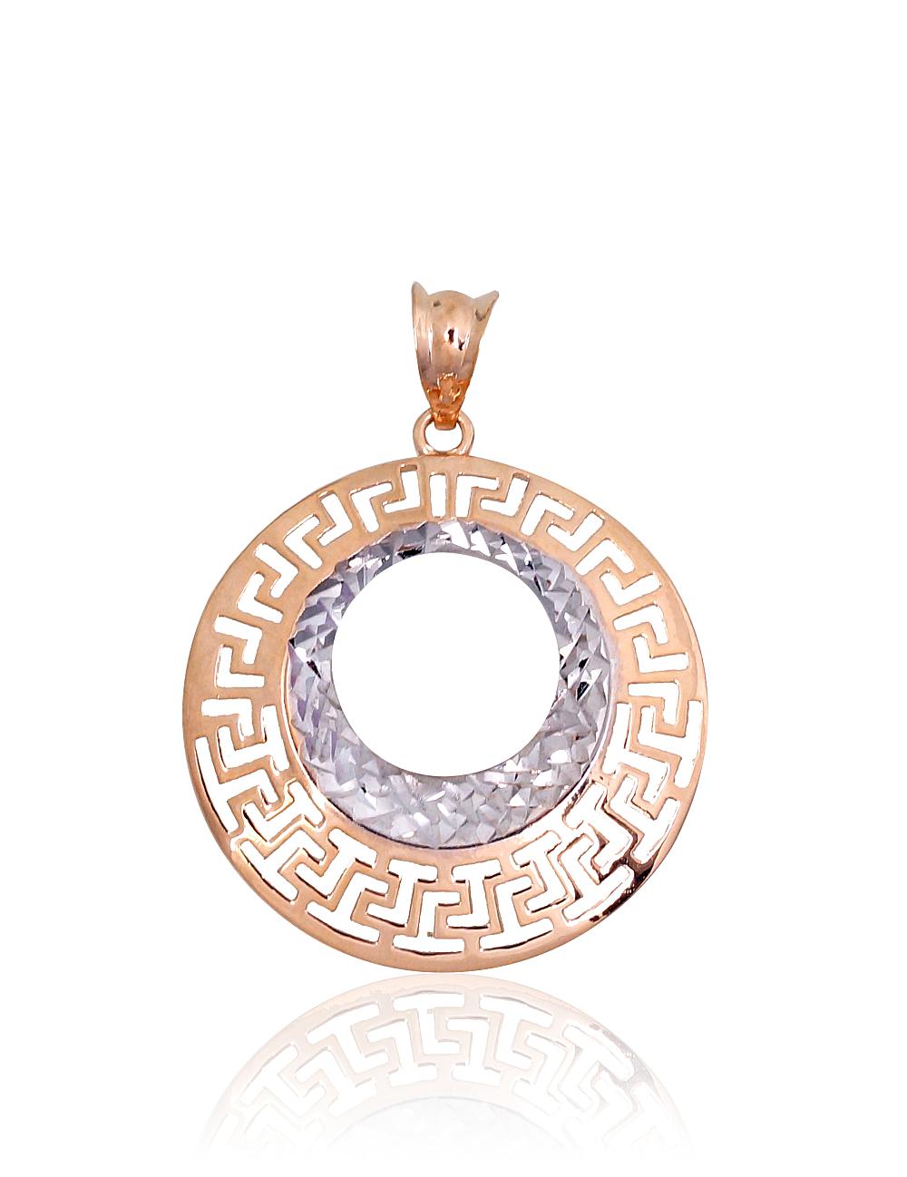 Zelta kulons #1301006(Au-R+PRh-W), Sarkanais Zelts 585°, rodijs (pārklājums), 1.29 gr. - Rotaslietas Avenique Design