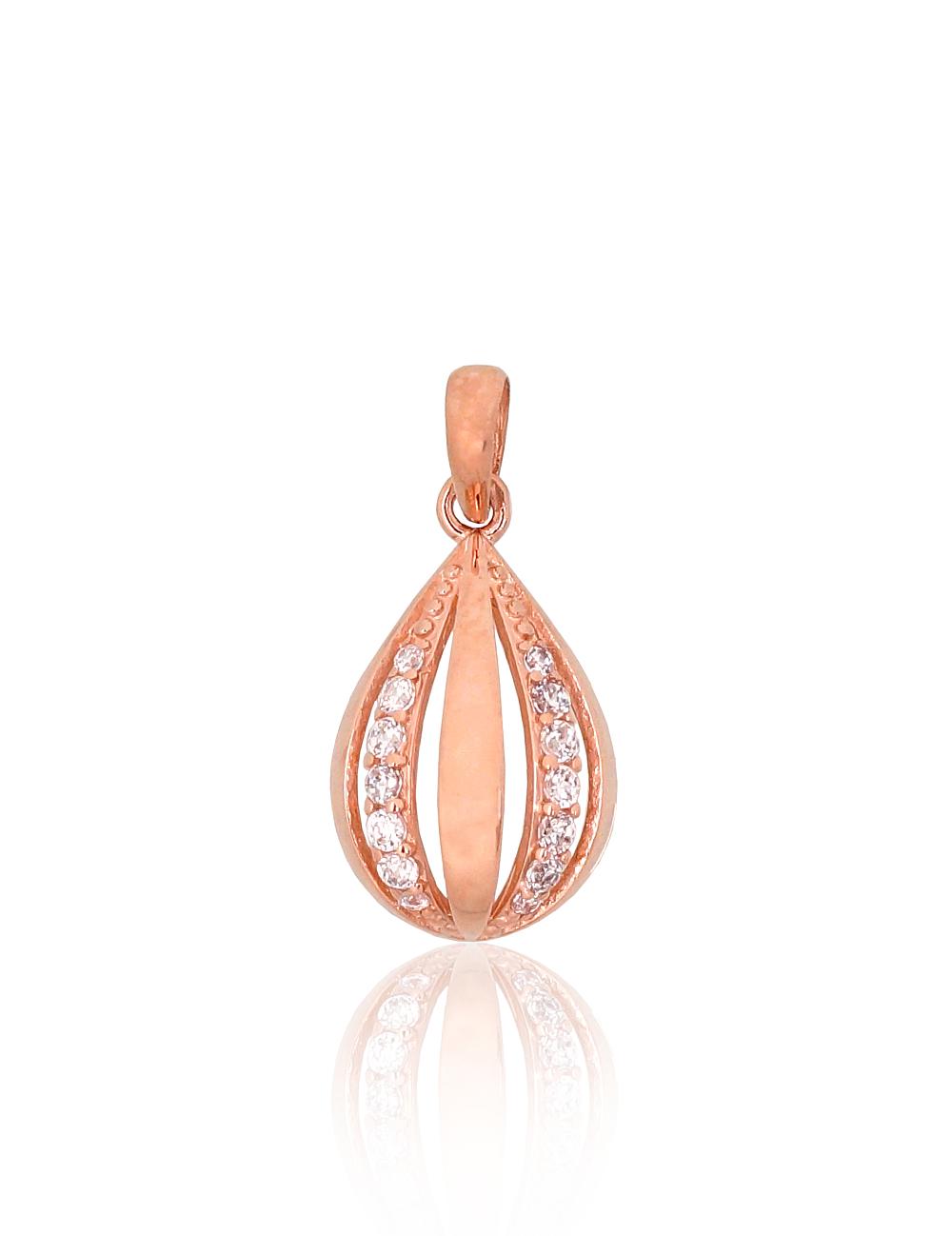 Zelta kulons #1301028(Au-R)_CZ, Sarkanais Zelts 585°, Cirkoni, 0.7 gr. - Rotaslietas Avenique Design