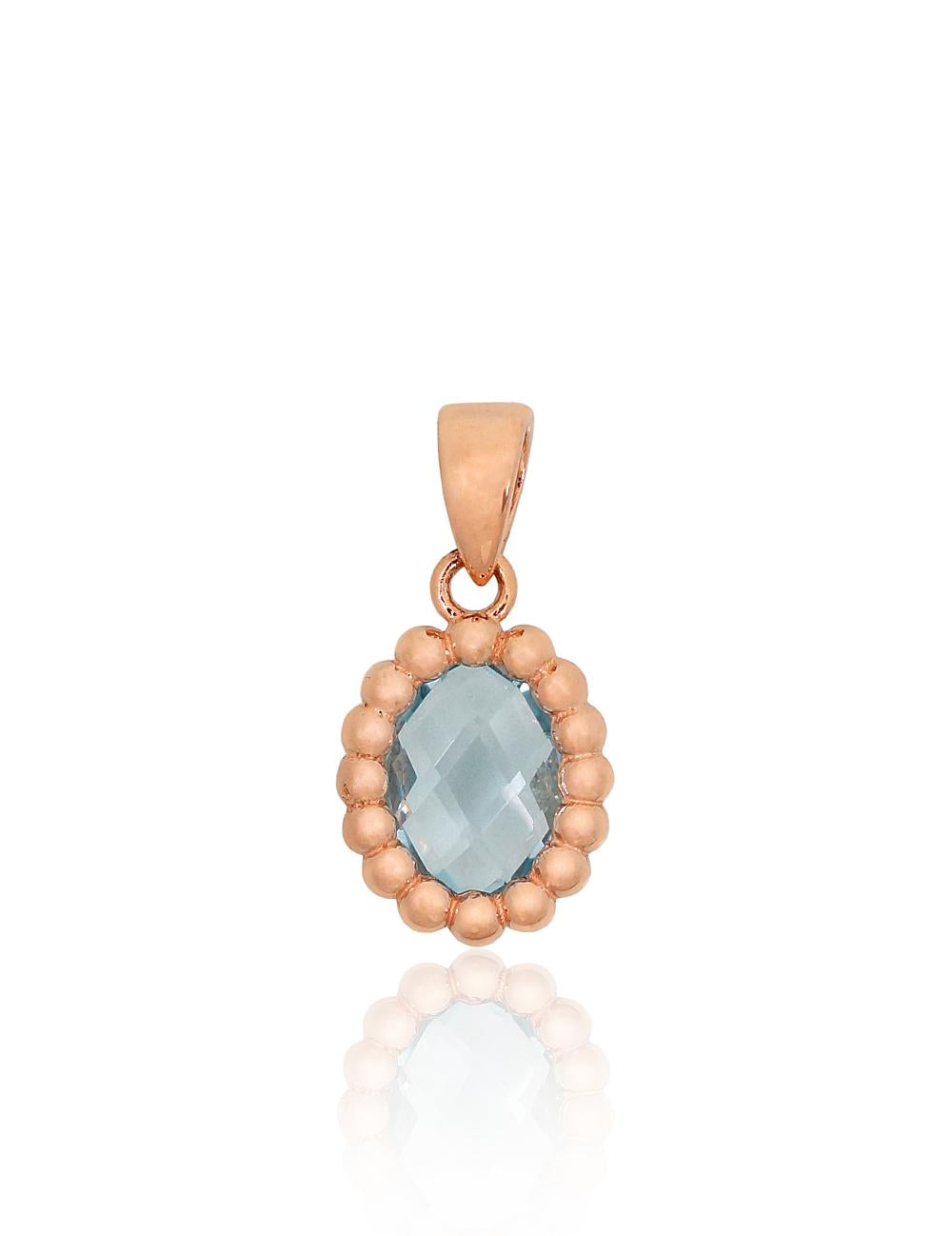 Zelta kulons #1301048(Au-R)_TZLB, Sarkanais Zelts 585°, Debess zils topāzs, 1.12 gr. - Rotaslietas Avenique Design