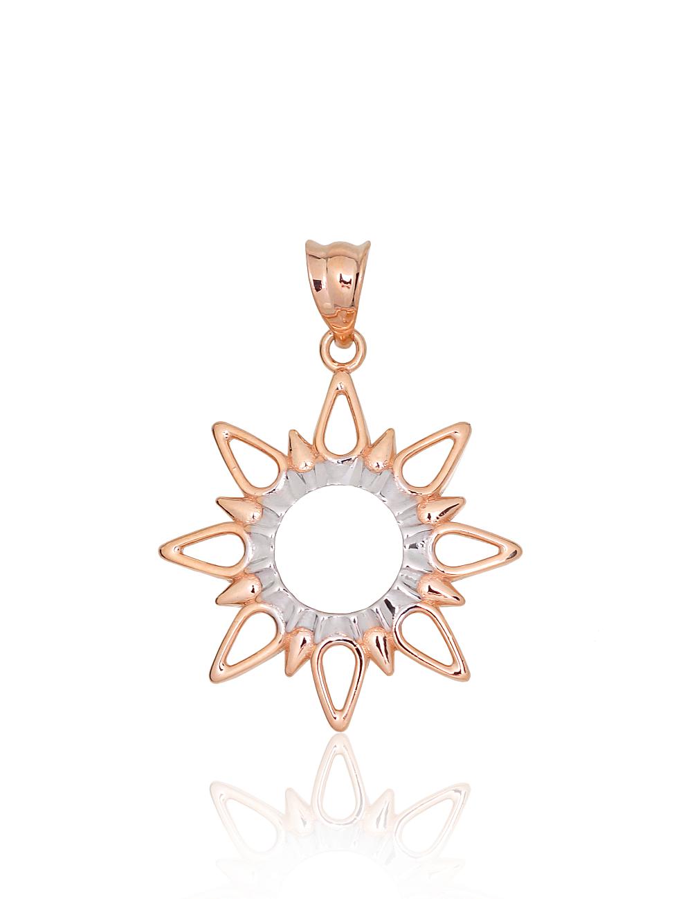 Zelta kulons #1301054(Au-R+PRh-W), Sarkanais Zelts 585°, rodijs (pārklājums), 1.51 gr. - Rotaslietas Avenique Design