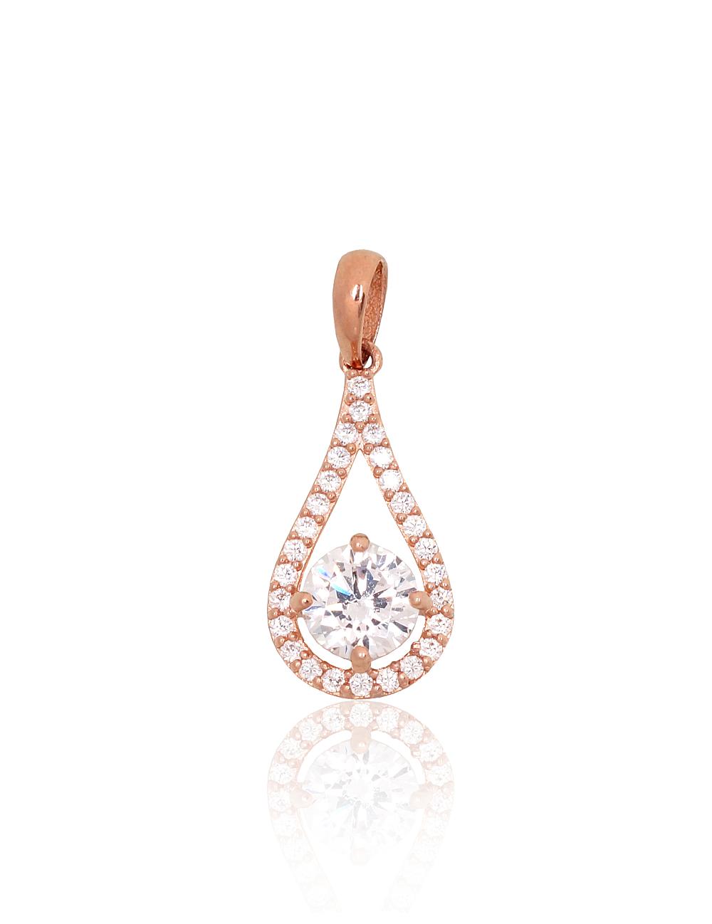 Zelta kulons #1301084(Au-R)_CZ, Sarkanais Zelts 585°, Cirkoni, 0.75 gr. - Rotaslietas Avenique Design