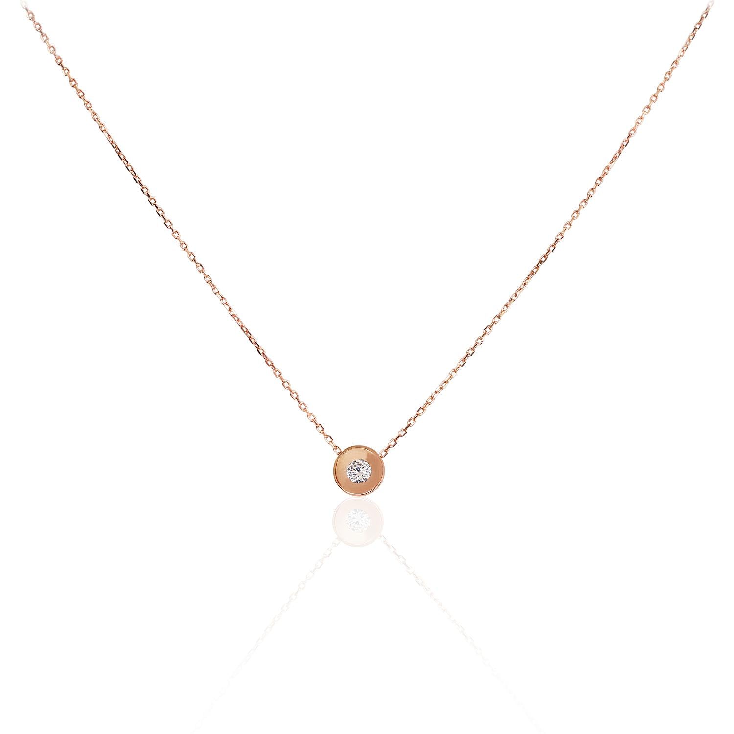 Zelta kaklarota #1500025(Au-R)_CZ, Sarkanais Zelts 585°, Cirkoni, garums: 42 cm, 1.38 gr. - Rotaslietas Avenique Design