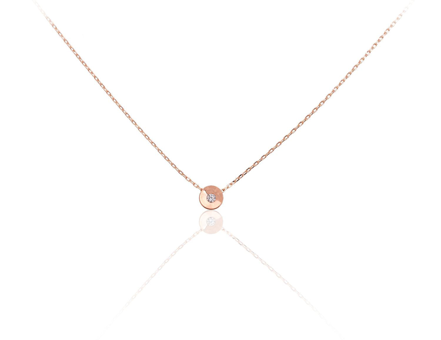 Zelta kaklarota #1500035(Au-R)_CZ, Sarkanais Zelts 585°, Cirkoni, garums: 42 cm, 1.29 gr. - Rotaslietas Avenique Design