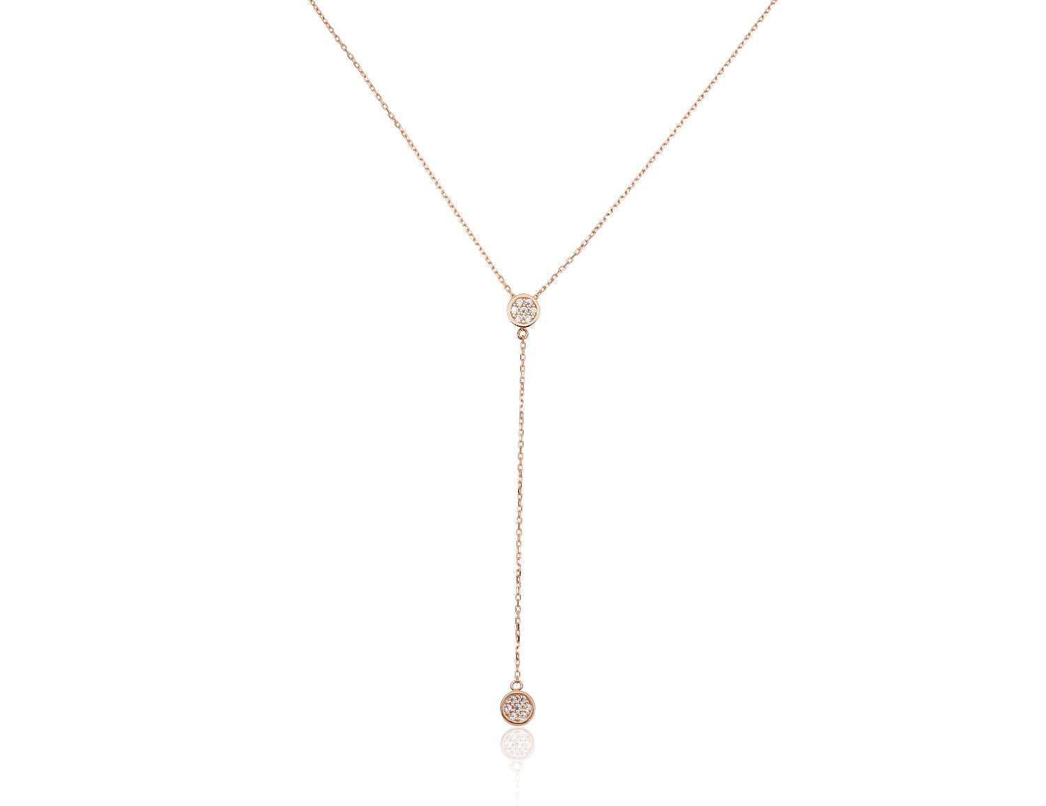 Zelta kaklarota #1500047(Au-R)_CZ, Sarkanais Zelts 585°, Cirkoni, garums: 42 cm, 1.72 gr. - Rotaslietas Avenique Design