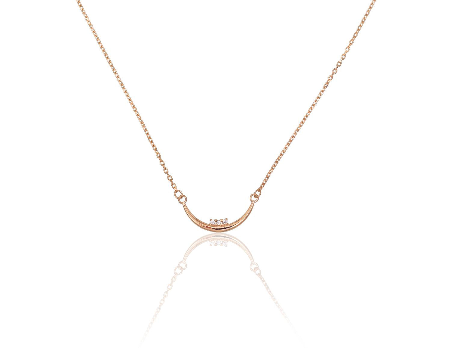 Zelta kaklarota #1500050(Au-R)_CZ, Sarkanais Zelts 585°, Cirkoni, garums: 42 cm, 1.82 gr. - Rotaslietas Avenique Design