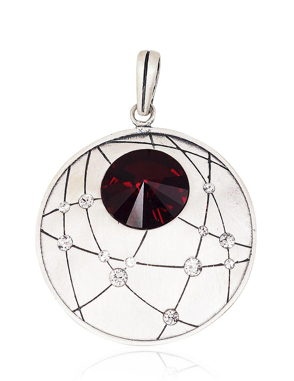 Sudraba kulons #2301535(Matt+POx-MattBk)_SV+SV-DR, Sudrabs 925°, oksids (pārklājums), Kristāli, 7.7 gr. - Rotaslietas Avenique Design