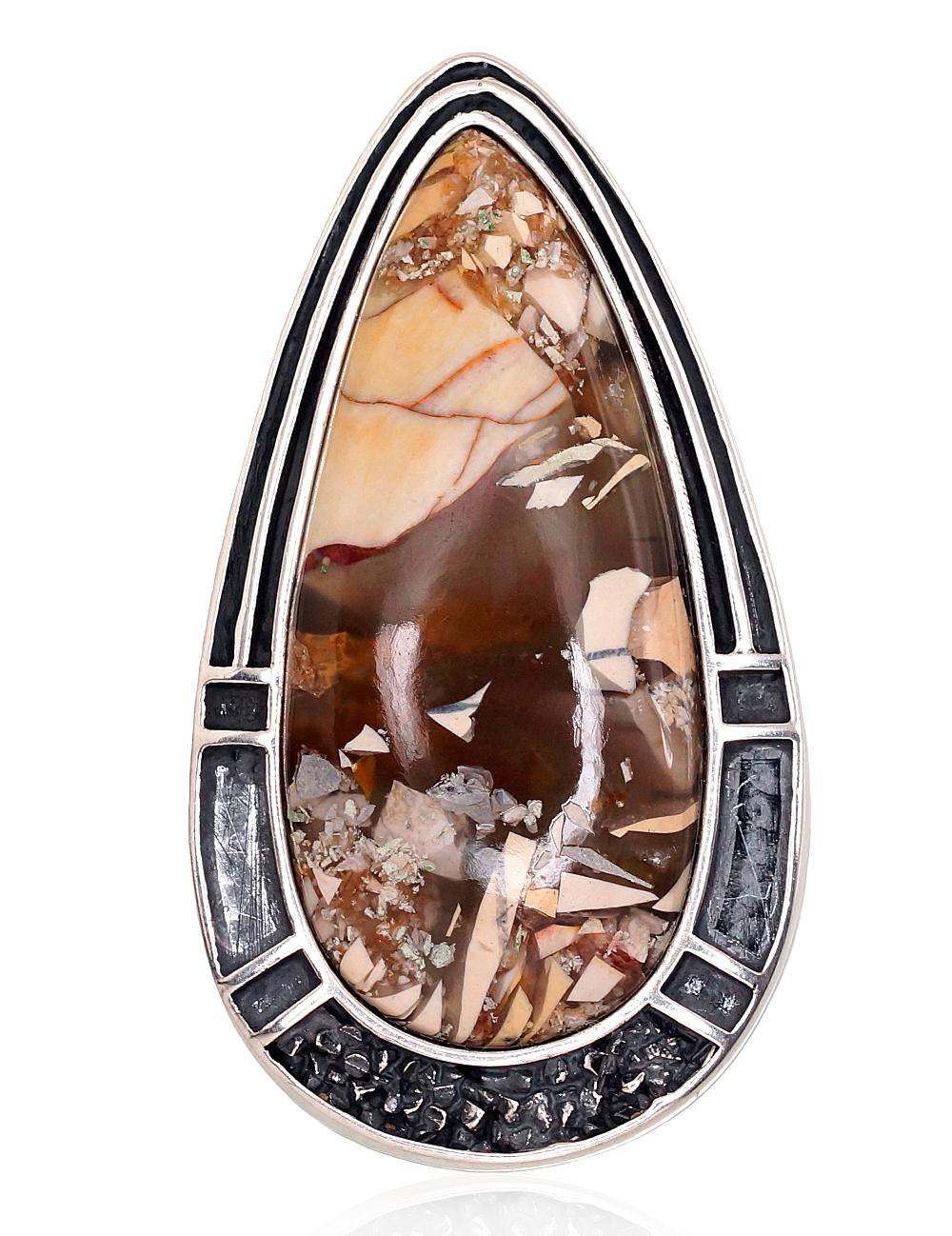 Sudraba kulons #2301799(POx-Bk)_JA-Y, Sudrabs 925°, oksids (pārklājums), Jašma, 24.5 gr. - Rotaslietas Avenique Design