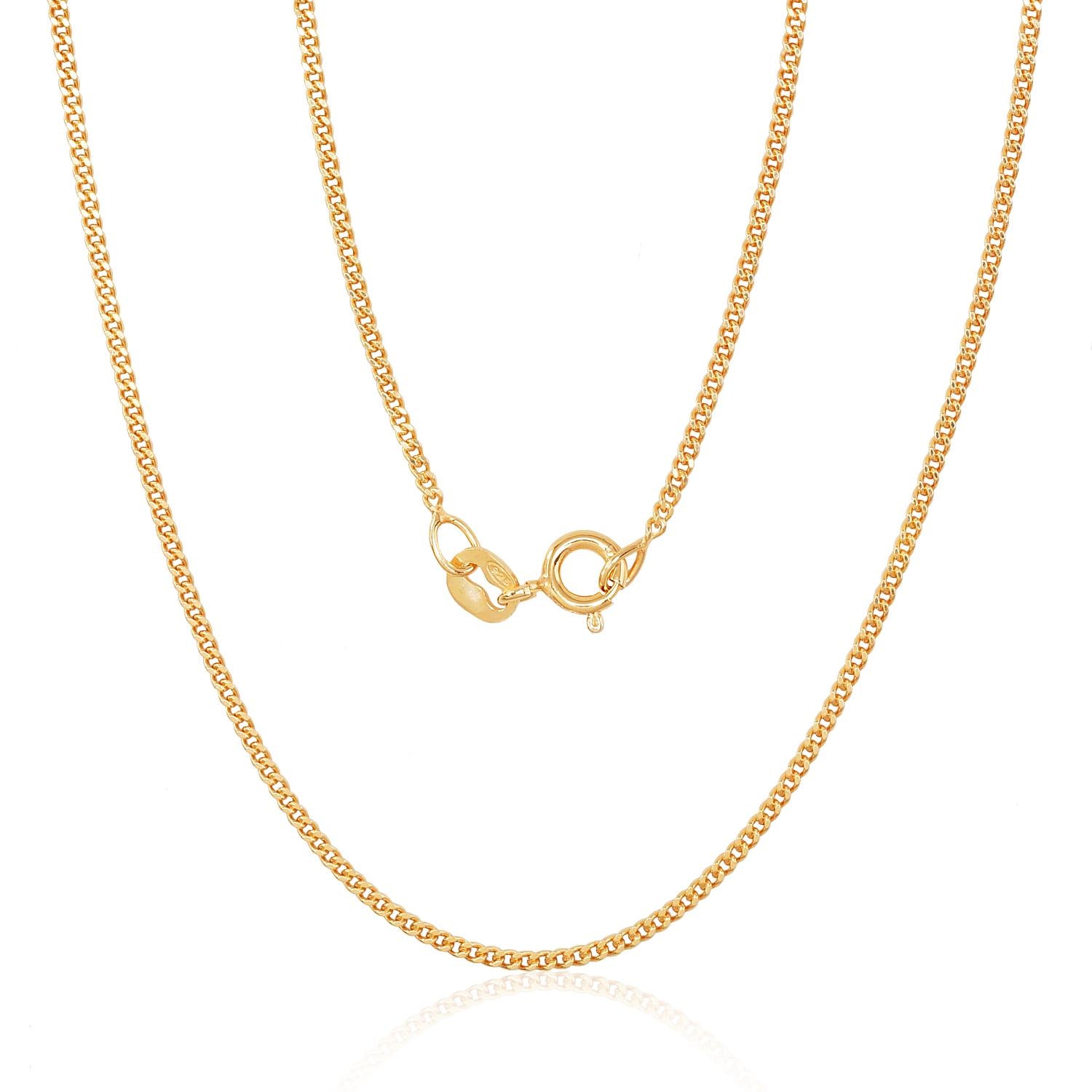 Sudraba ķēdīte 925 prove ↓ 50 cm ⦽1.5 ar zelta pārklājumu