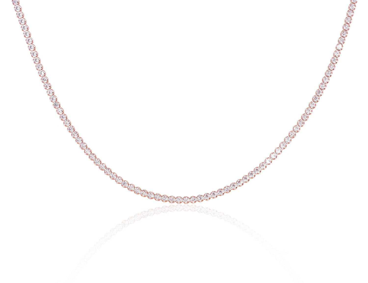 Sudraba kaklarota #2500145(PAu-R)_CZ, Sudrabs 925°, sarkanais zelts (pārklājums), Cirkoni, garums: 40 cm, 7 gr. - Rotaslietas Avenique Design