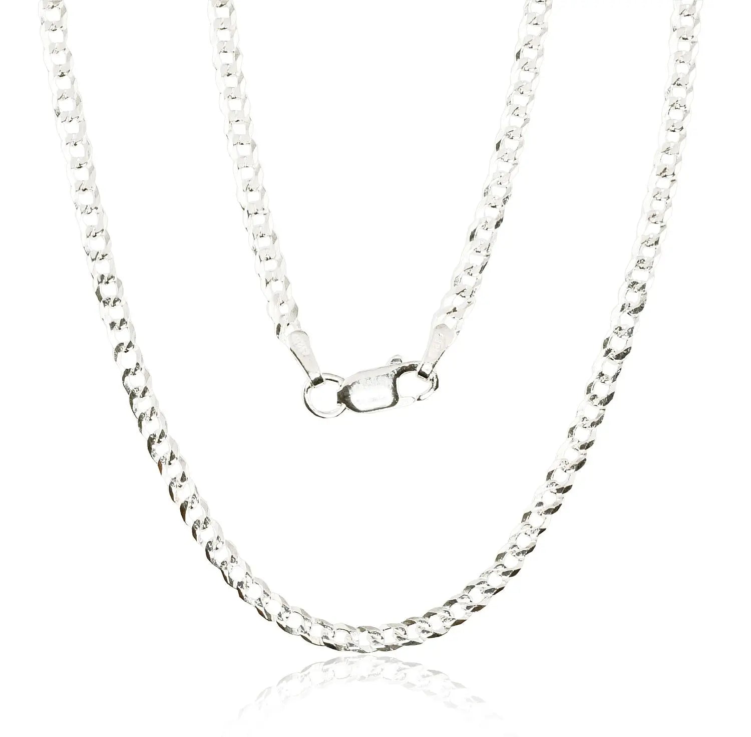 Vīriešu Sudraba ķēde: Flat Curb 3.8 mm - Rotaslietas Avenique Design