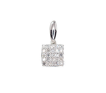 Zelta kulons #1300418(Au-W)_DI, Baltais Zelts 585°, Briljanti (0,065Ct), 0.41 gr. - Rotaslietas Avenique Design