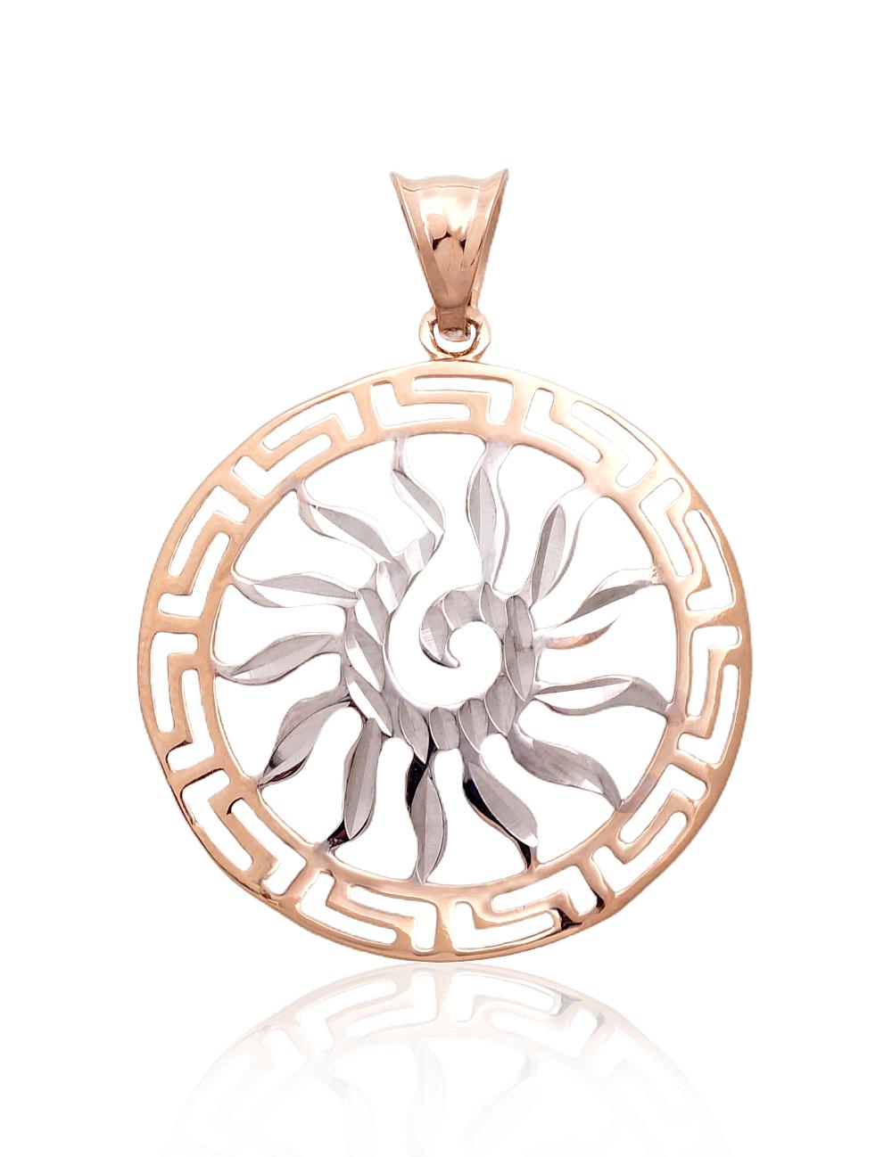 Zelta kulons #1300839(Au-R+PRh-W), Sarkanais Zelts 585°, rodijs (pārklājums), 1.24 gr. - Rotaslietas Avenique Design