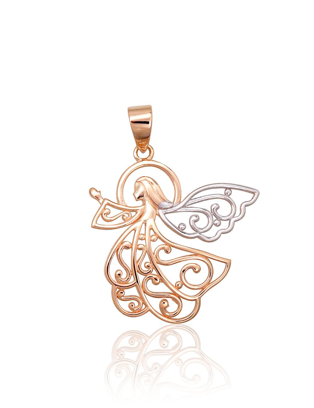 Zelta kulons #1300997(Au-R+PRh-W), Sarkanais Zelts 585°, rodijs (pārklājums), 1.28 gr. - Rotaslietas Avenique Design